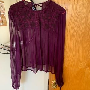 Never worn purple free people embellished top